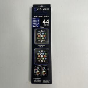apple watch bumper cases series 4 5 6 translucent black clear‎ 44mm in box
